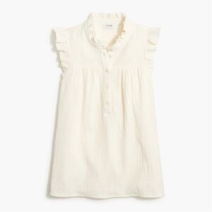 NWOT J. Crew Gauze smocked ruffleneck top